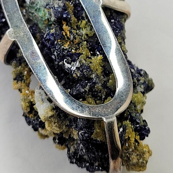 Azurite Malachite Pendant Statement Blue Rocks Pendant - Picture 8 of 16